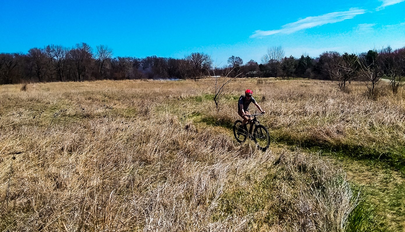 Rider using trails at proposed site of solar farm.